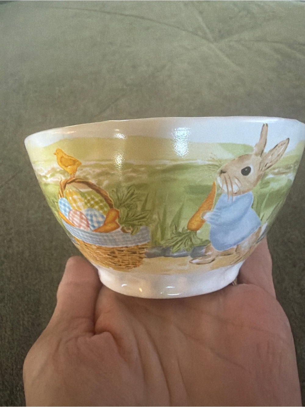 Mud Pie Easter Bunny Ceramic Bowl Peter Rabbit Style Spring Decor